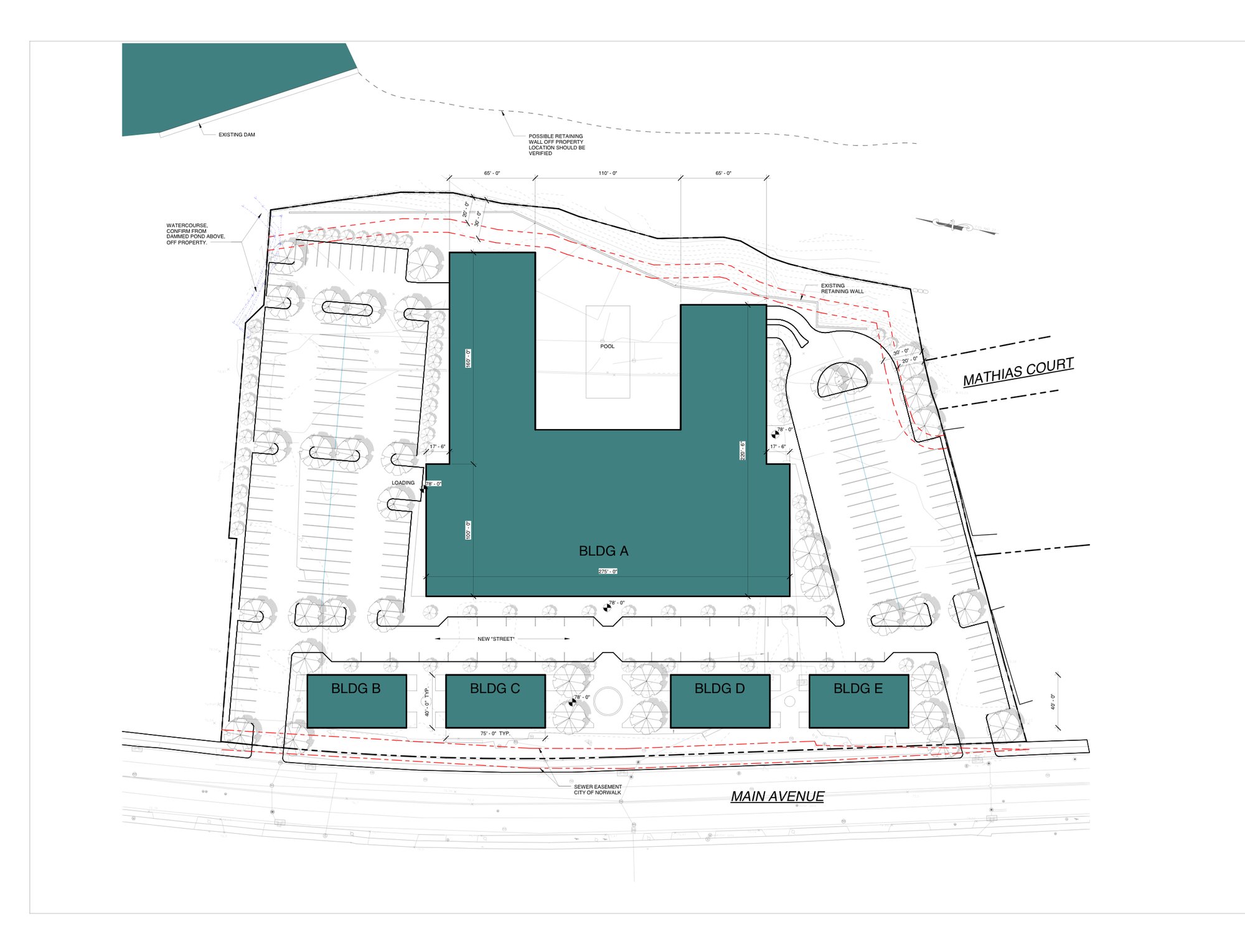 Architectural site plan of the mixed-use scheme